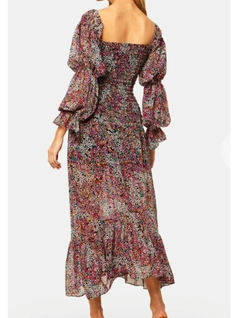 NWT Misa Los Angeles Rashida Smocked Floral Maxi Dress Nazirah Boho Whimsigoth - Picture 14 of 16